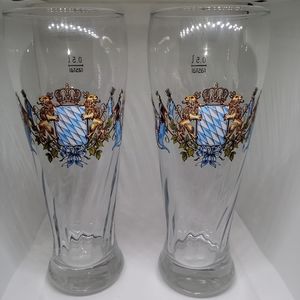 Rastal 2 Pilsner Beer Glasses Lion's Crest